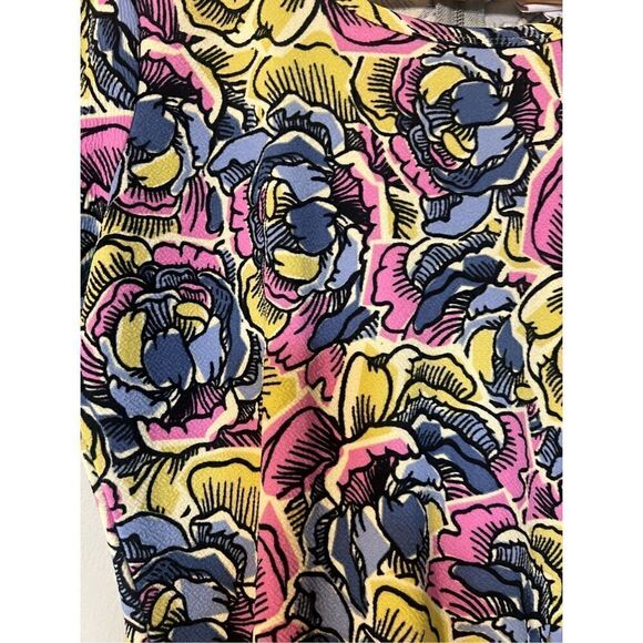 Lularoe Women’s Size Large Fit and Flare Dress Multicolor Floral Short Sleeve - Picture 8 of 16